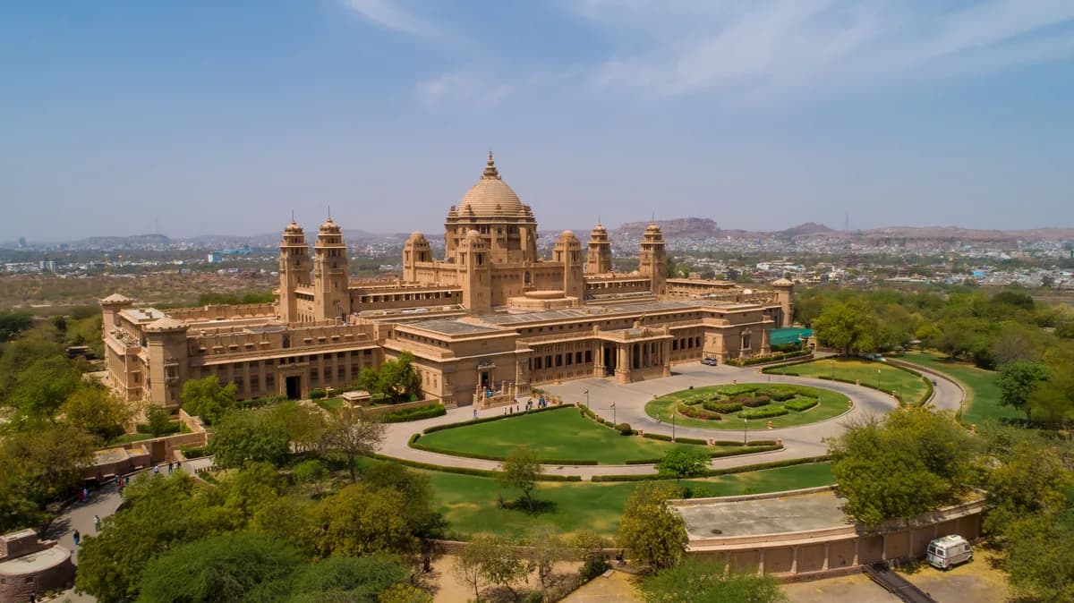 Umaid Bhawan Palace, Jodhpur, seen from above