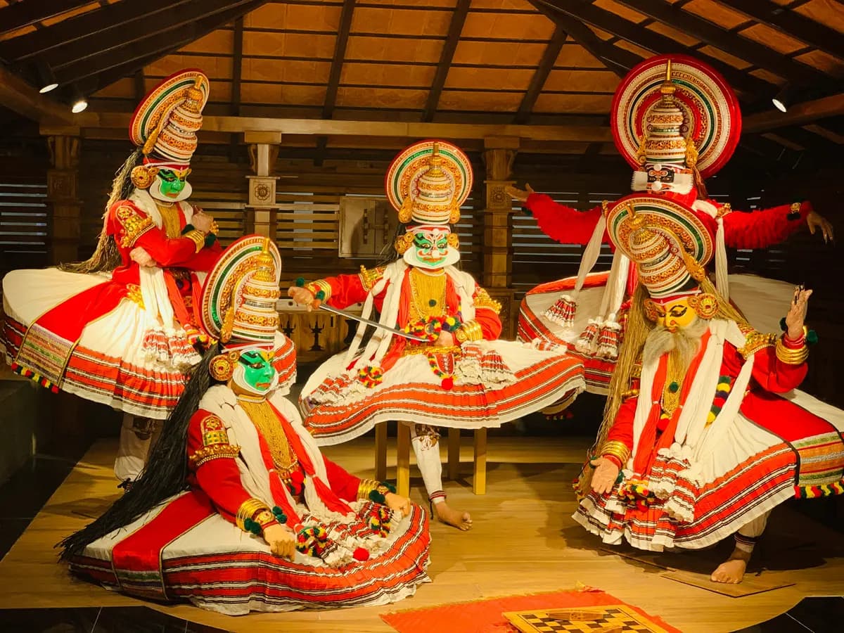 Kathakali dancers in traditional costume, Kochi
