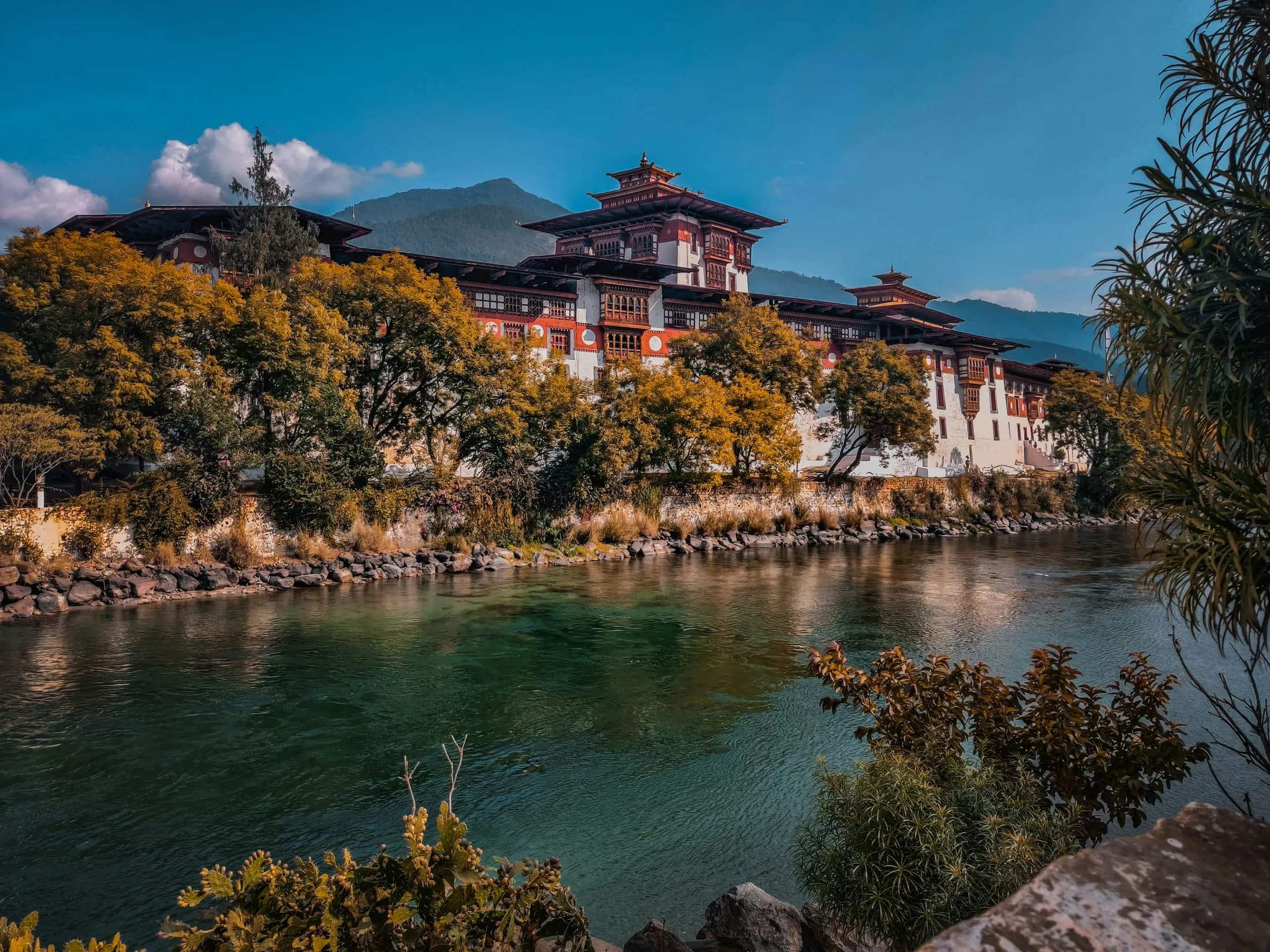 Punakha Dzong in autumn, Bhutan