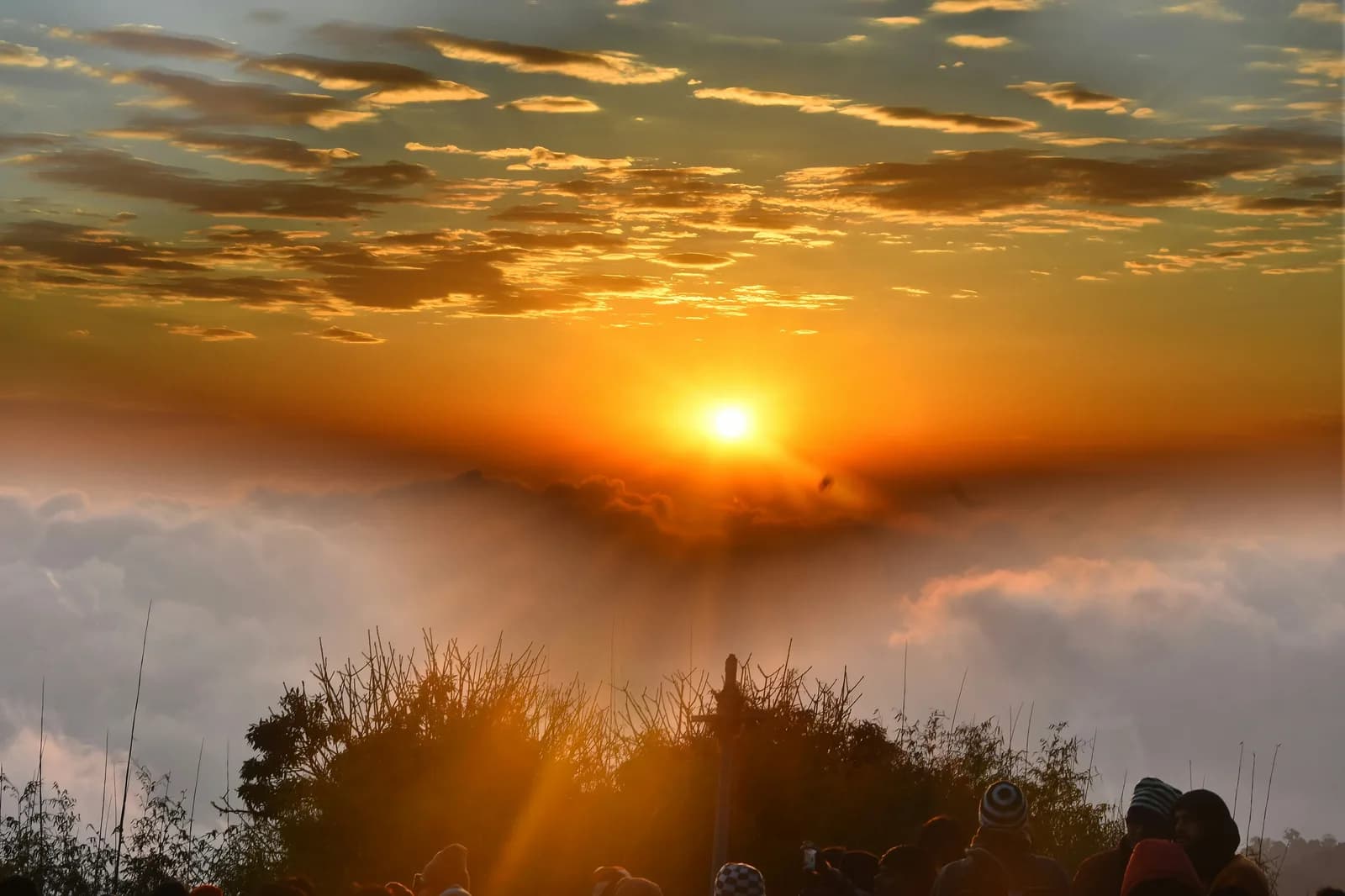Sunrise over the clouds from Tiger Hill, Darjeeling