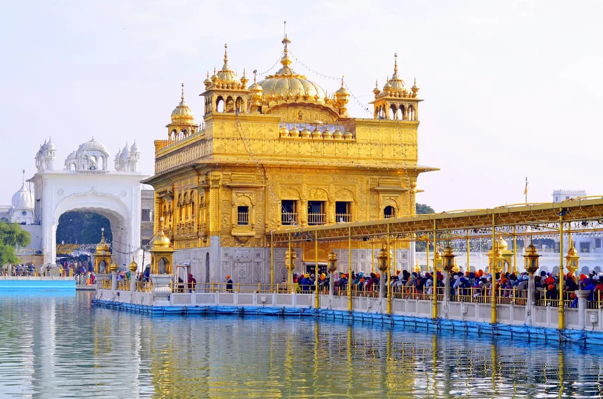 The Golden Temple reflected in its pool, Amritsar