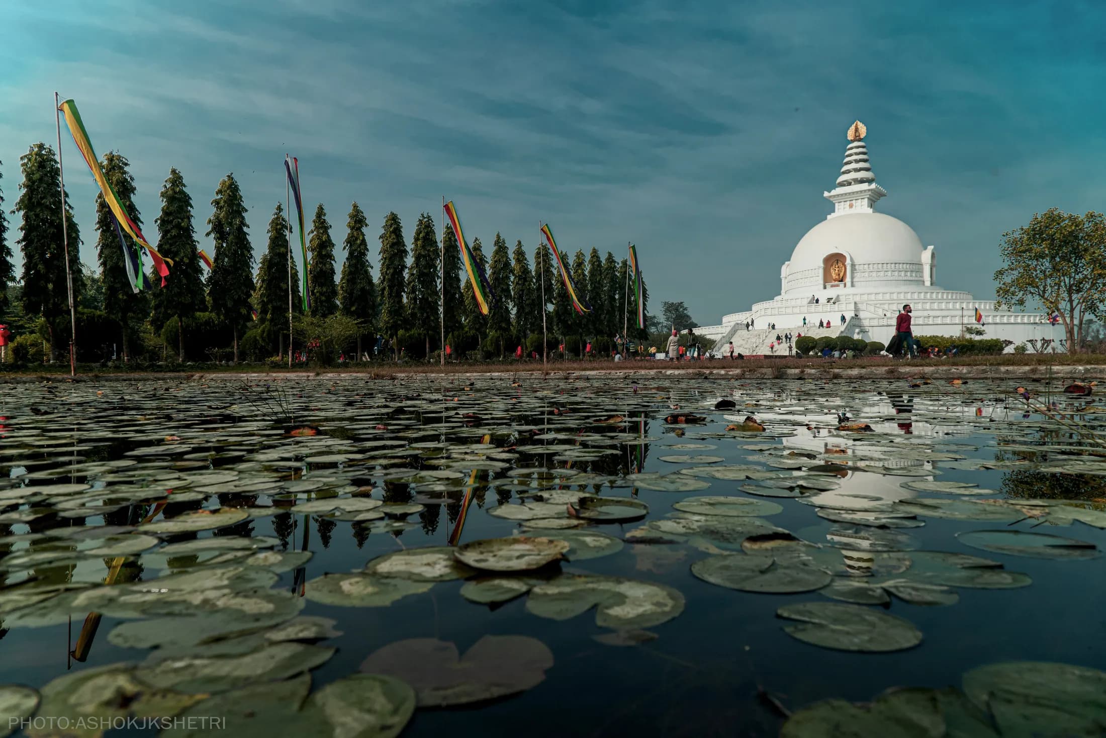 The World Peace Pagoda at Lumbini, Nepal