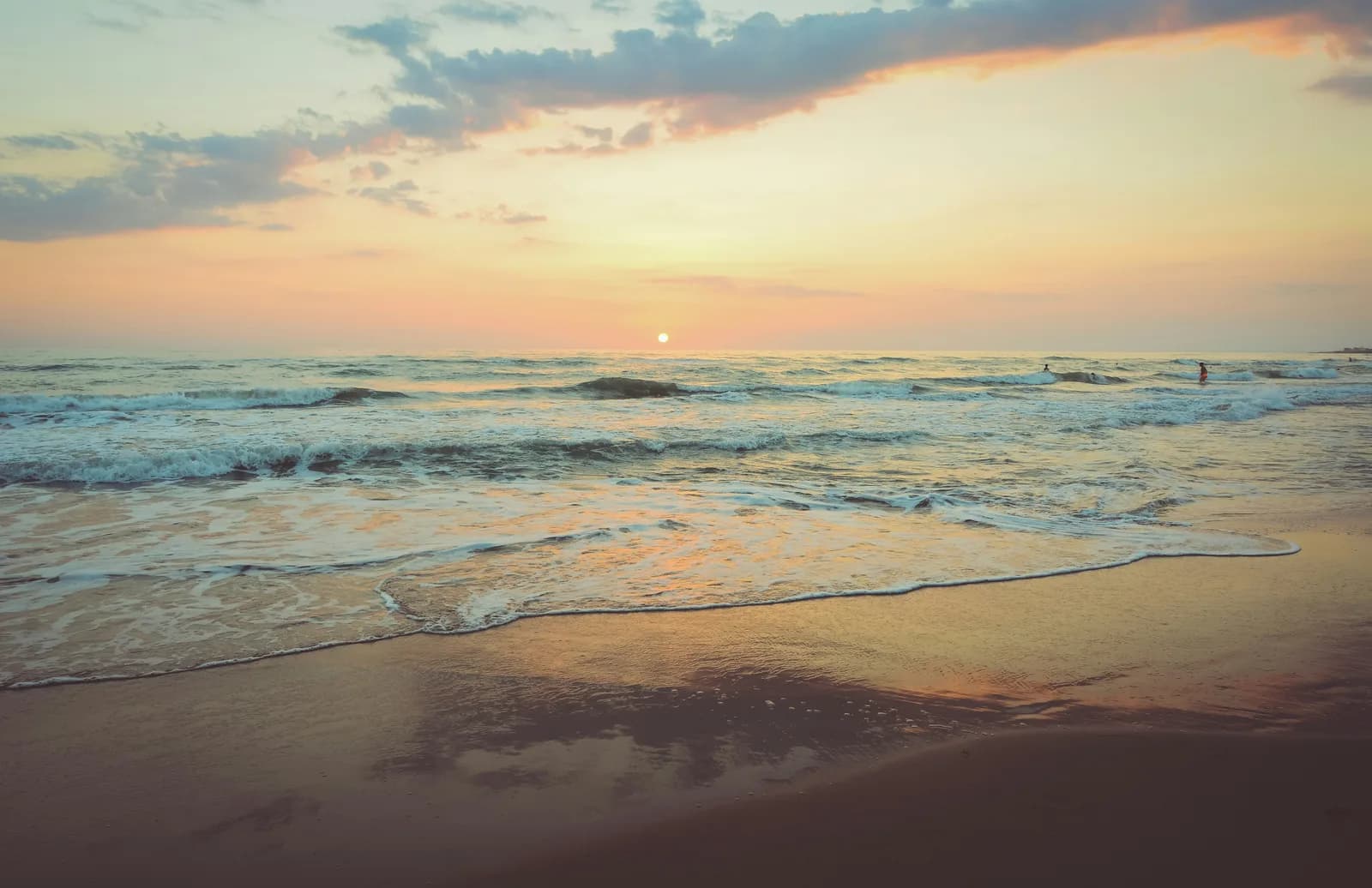Sunset over Marina Beach, Chennai